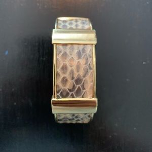 JCrew bangle gray and tan snake skin bracelet